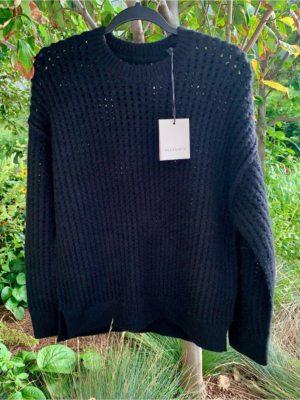 ⭐️All Saints Black Men's Knit Harlen Fisherman Wool Sweater⭐️